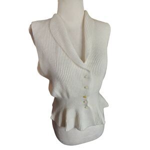 Button Front Sleeveless Pemlum Cardigan